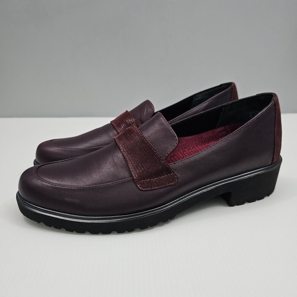 Munro Geena Comfort Loafer Womens 8.5 NARROW Burgundy Wine Leather Slip On NEW - Picture 14 of 14